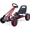 RELAX4LIFE Go Kart a Pedali per Bambini con Sedile Regolabile, Freno a Mano e Ruote Antiscivolo, Carico di 30 kg, 92 x 50 x 53 cm, per Bambini dai 3 ai 6 anni (Rosso, Large)