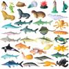JOKFEICE Set di 36 figurine di animali marini realistici in plastica include balena blu, delfino ecc. progetto scientifico, apprendimento giocattoli educativi, regalo di compleanno