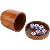 UKCOCO Bicchiere da Gioco in Legno con Coperchio e Dadi, per Bar e Locali di Intrattenimento, Accessorio per Tombola e Giochi da Tavolo