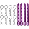Qqmora Supporto in Alluminio Ad Alta Resistenza per Montante per Carrozzeria in Lega RC per Auto HSP 1/10 RC, Montante per Carrozzeria RC in Lega di Alluminio per Auto RC Colonna di (Viola)