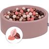 KiddyMoon Piscina di Palline Colorate 90X30cm/200 Palline ∅ 7CM per Bambini Tondo Fabbricato in EU, Autunno: Marrone/Rame/Beige Pastello/Salmone
