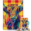 LKASGCBY Puzzle da 1000 pezzi per adulti Mucca scozzese delle Highlands Giochi educativi Decorazione della casa Collezione di artisti, Belle arti 52x38cm