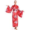 dressmeup - W-0289 Costume Donna Carnevale Geisha Giapponese Cinese Kimono Rosso Fiore di ciliegio Taglia M