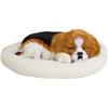 SunaOmni Giocattolo a forma di cane che dorme, realistico animale di peluche che respira con tappetino, soffici animali di peluche per regali di compleanno per bambini, decorazione per la casa, cane reali