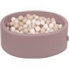 KiddyMoon Fodera con Cerniera per Piscina per Bambini 90X30cm/200 Palline, Erica: Beige Pastello/Bianco/Perla