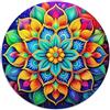 OJASDBDJE Mandala Flower 1000 Pezzi Puzzles Forma Rotonda Puzzle Per Adulti O Bambini Giochi Da Tavolo Arte Ecofriendly 1000pcs (67.5x67.5cm)