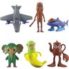 Jilijia Tung Tung Sahur - Set di 6 statuette 3D stampate Brainrot Animali Tralalelo Tralalala/Lirili Larila/Chimpanzini Bananini, versione carina, action figure da collezione per i fan