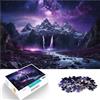 AITEXI Puzzle da 1000 pezzi per adulti Paesaggio di montagna viola giochi divertenti per famiglie Lista dei desideri con Babbo Natale 75x50cm