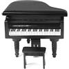 Joygoodta Mini pianoforte a coda, mini pianoforte per casa delle bambole 1:12 modello in miniatura simulativo in legno verticale con sgabello, accessori per mobili per casa delle bambole, per decorazioni