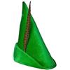 jokeshop Cappello da elfo verde da Robin Hood Peter Pan per adulti Giornata mondiale del libro in peluche verde con piuma, unisex