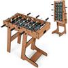 GYMAX Calcio Balilla Pieghevole in Legno, Calcetto da Tavolo con Supporto e 6 Aste, 2 Palloni e 18 Portieri e Segnapunti, per Bambini e Adulti, 69 x 60 x 71 cm