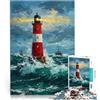 AITEXI puzzle 1000 pezzi per adulti Faro nel mare in tempesta Giocattoli educativi per l'apprendimento Giochi per famiglie Opera d'arte 38x26cm