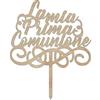 BIGIEMME Cake Topper in legno personalizzabile 18/20cm per compleanno, battesimo, nascita, cresima, matrimonio ed eventi di ogni genere