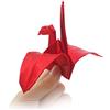 ZQION Origamagic - Sciarpe per trucco magico su carta gru trucco palcoscenico illusione accessori scenografie divertenti magiche (rosso)