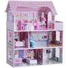 COSTWAY Casa delle Bambole in Legno per Bambina Giocattolo dei Bambini 3 Piani con Mobili e Accessori