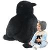 Generico Cartoon Raven Plush - giocattolo di corvo ripieno nero con design realistico, peluche di uccelli morbidi | Animale di peluche decorative per camera da letto per ufficio sugli scaffali della sala da gi