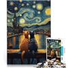 AITEXI Puzzle 1000 pezzi per adolescenti Gatti della notte stellata Sfida di gioco educativo giocattolo Decorazioni e regali unici per la casa 38x26cm