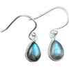 Handmade Orecchini in labradorite fatti a mano con castone in argento sterling 925 e pietre preziose a forma di pera