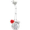 Generic Collana lunga pendente con frase, cappello e rosa rossa Alice inspired