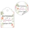 Generico Cartellini Battesimo Personalizzati con Nome e Data, Tag Bomboniere Rotondi o Sagomati, Decorazione Floreale Acquerello, 10 Pezzi (FLR-19)