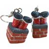 Generico Orecchini Babbo Natale Camino Natale Bambina e Ragazza - Orecchini Natalizi Fatti a Mano in Argilla Polimerica - Orecchini Simpatici Leggeri - Made In Italy Artigianale Idea Regalo Natale