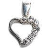 Empress Jewelry Ciondolo in vero argento sterling cuore massiccio marchiato 925 con 7 cubic zirconia