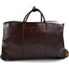 ItalianHandbags Borsone trolley in pelle borsa viaggio trolley pelle rigido borsa con ruote manico borsa cabina bagaglio a mano uomo donna borsa pilota moro