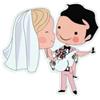 Albalù Magnete Matrimonio in Legno a Tema Sposini - Soggetto Sposini - Calamita Segnaposto Nozze Idea Regalo per Invitati Made in Italy
