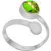 Meadows Anello in Green Copper Turquoise, anello regolabile in argento sterling 925, anello con pietra preziosa rotonda fatto a mano