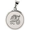 Moun Jewels Medaglietta tonda con inciso il segno zodiacale CAPRICORNO (22 dicembre - 20 gennaio). In argento 925 rodiato. Spedizione gratuita in tutta Italia. Scatolina MOUN in omaggio.