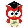 Albalù Magnete Laurea in Legno a Tema Gufetto Rosso - Calamita Gufo Portafortuna Misura Grande 5x4 cm - Bomboniera Laurea, Segnaposto