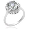 ELAMMO JEWELS ANELLO AMETISTA VERDE 925 STERLING CON ZIRCONI CUBICI DA DONNA, MARCHIATO 925, ANELLO STATEMNET, PIETRA NATALE DI FEBBRAIO (9,5)