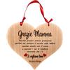 Faltec Targhetta in legno personalizzata Grazie Mamma con dedica- Targa cuore festa della mamma, con i nomi dei figli- idee idea regalo legno personalizzato- fuoriporta