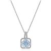 Meissa Collana argento 925 donna Collana lunga con ciondolo di diamanti blu e rosa Collana da sposa punto luce Regalo di gioielli in argento sterling