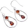 Handmade Orecchini pendenti fatti a mano in argento sterling 925 con pietra preziosa naturale di granato rosso, regalo di gioielli per lei