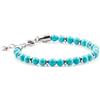 Handmade Bracciale turchese Bracciale con perline Bracciale con perline da 6 mm, moschettone da donna, da uomo, in acciaio inossidabile
