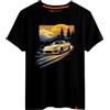 Magmatic - Maglietta S2000 Auto Sportiva per Uomo Unisex Bambino, Collezione Sunset Road T Shirt Nera Premium 100% Cotone, Regalo Auto Sportiva, appassionato di Automobili, Fan di Auto