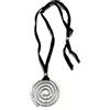 Generico Collana in cotone con ciondolo a spirale in alluminio artigianale