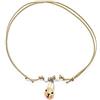 Generic Collana cordino cerato con musetto coniglio beige - collana coniglietto