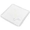 Generico Fazzoletto Battesimo bimbo bimba personalizzato con ricamo nome e data 100% cotone Made in Italy (con fiocco, bianco)