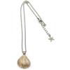 Handmade Collana girocollo catena acciaio con conchiglia beige e argento