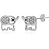 Meissa Piercing Orecchio Donna Argento 925 Elefante Orecchini Carini per Ragazza Animali Orecchini Bambina Oro rosa Ipoallergenico Regalo Ragazza Amica Compleanno, Argento