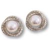 ELAMMO JEWELS ELAMMO Orecchini a bottone in argento sterling con perle coltivate d'acqua dolce, orecchini con diamanti scintillanti e zirconi perle da donna