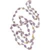 Handmade Collana lunga 100 cm di ametista naturale, rosario ottone, argento 925, collana italiana unisex