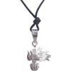 Handmade Fiamma dell'Arma dei Carabinieri - Ciondolo in Argento 925 - Pendente con Girocollo in Cordoncino -
