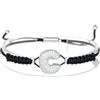 ibamboli il gioiello degli affetti ibamboli - bracciale cordino nautico con iniziale C in argento e zirconi (Bianco)