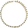 Handmade collana beige/dorata/verde scuro con cristalli di vetro, Gioielli all'uncinetto, girocollo di pizzo, Made in Italy, Bijoux da donna, Lavorazione Artigianale
