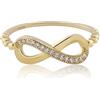 Meissa Anelli Inifini in Argento 925 Sterling Placcato Oro Anelli di Matrimonio Fidanzamento Amore Infinito Nodo d'amore Regalo Gioielli Compleanno Anniversario Fascia Impilabile 6
