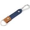 HAPPER STUDIO Blu et Marrone chiaro Moschettone catenine portachiavi in pelle, anello personalizzabile, portachiavi con monogrammi con clip per il fidanzato anello catenelle inciso regalo personalizzato
