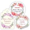 Generico Adesivi Battesimo, Comunione Personalizzati con Nome e Data - 10 Pezzi - Cartellini Bomboniere Bambino Fiorellini - Etichette Fiori 30/40/50mm (WR-02)